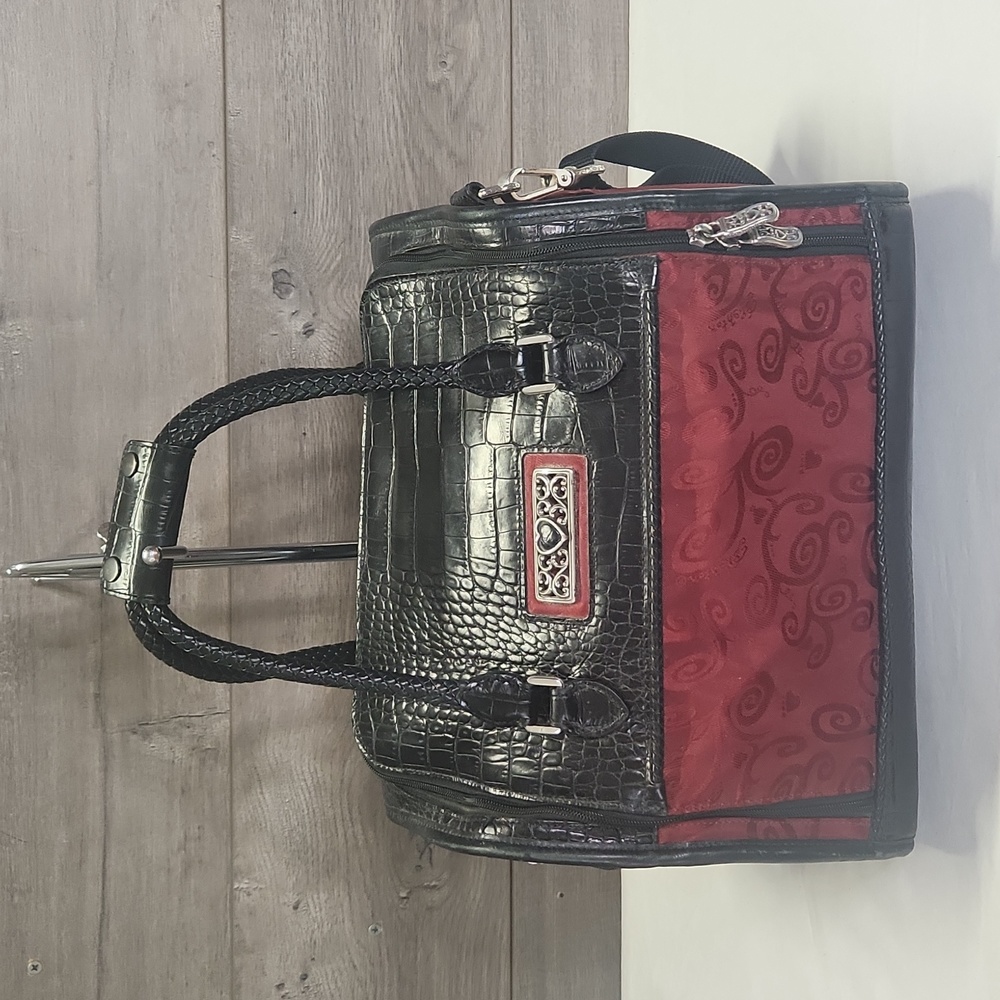 Vintage Brighton Red Black Cosmetic/Toiletry Travel Shoulder Bag